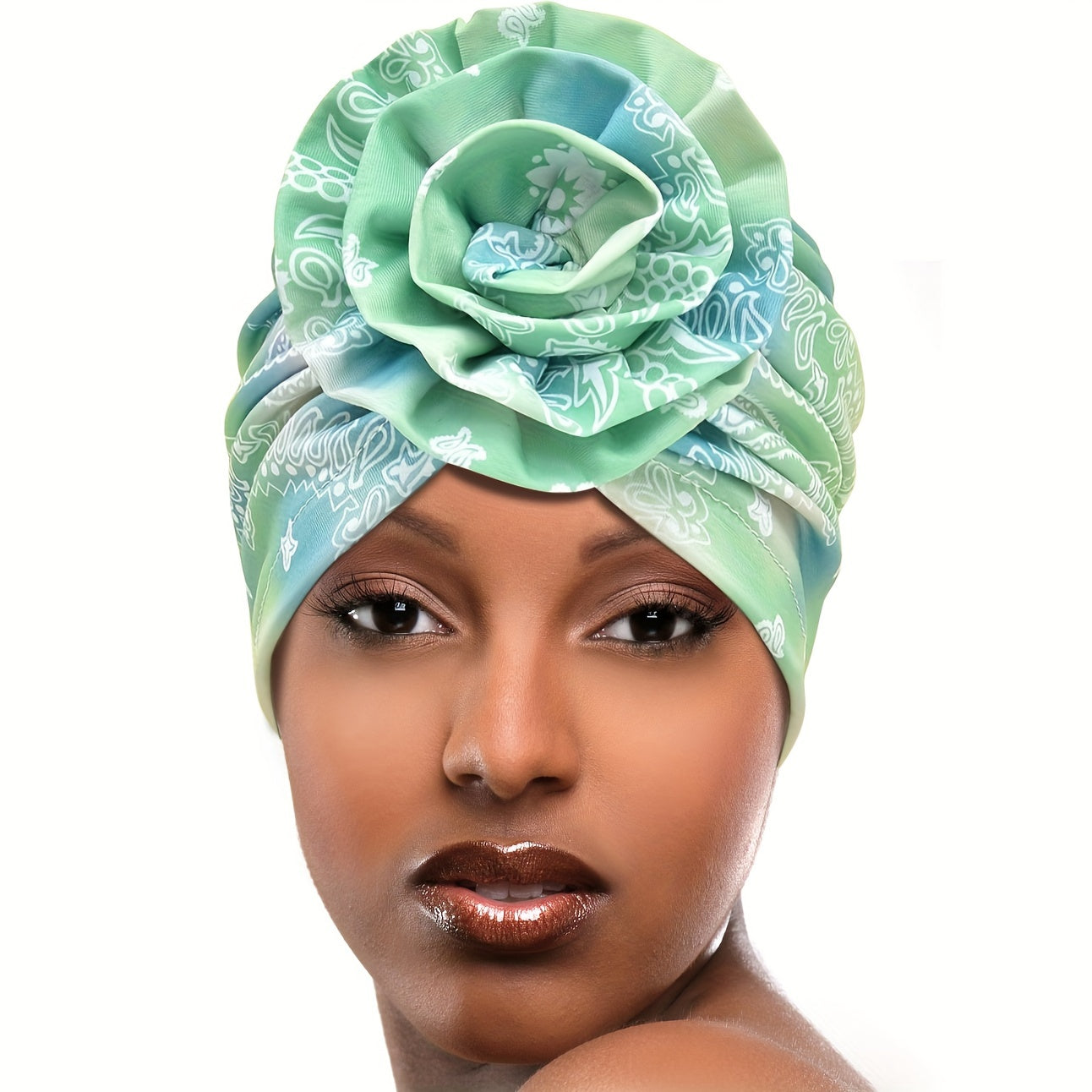 Elegant Women's Floral Turban Headwrap: Vibrant Colors, Soft Polyester Fabric, and Comfortable Elastic Design for a Chic Look